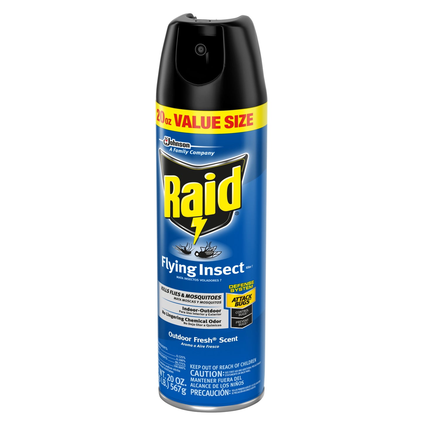 Raid Flying Insect Killer 7, Insecticide Aerosol Spray, Outdoor Fresh, 20 oz