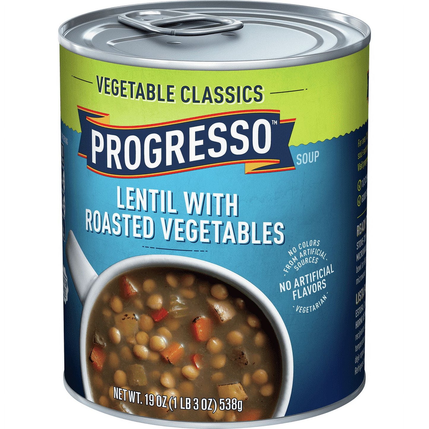 Progresso Vegetable Classics, Lentil With Roasted Vegetables Canned Soup, Gluten Free, 19 oz.