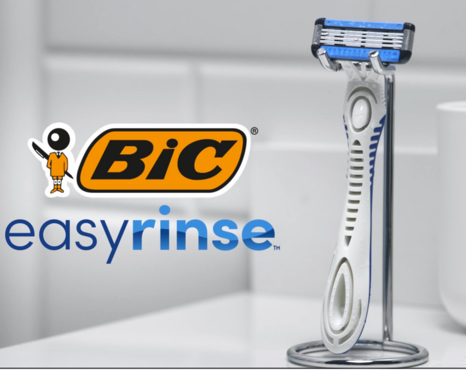 BIC EasyRinse Anti-Clogging Men's Disposable Razors, 4 Blades, 2 Count