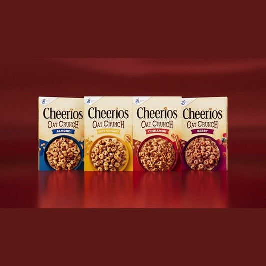 Cheerios Oat Crunch Almond Oat Breakfast Cereal, Family Size, 24 oz