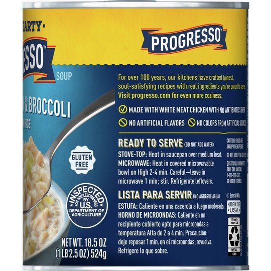 Progresso Rich & Hearty, Creamy Chicken & Broccoli Soup, Gluten Free, 18.5 oz.