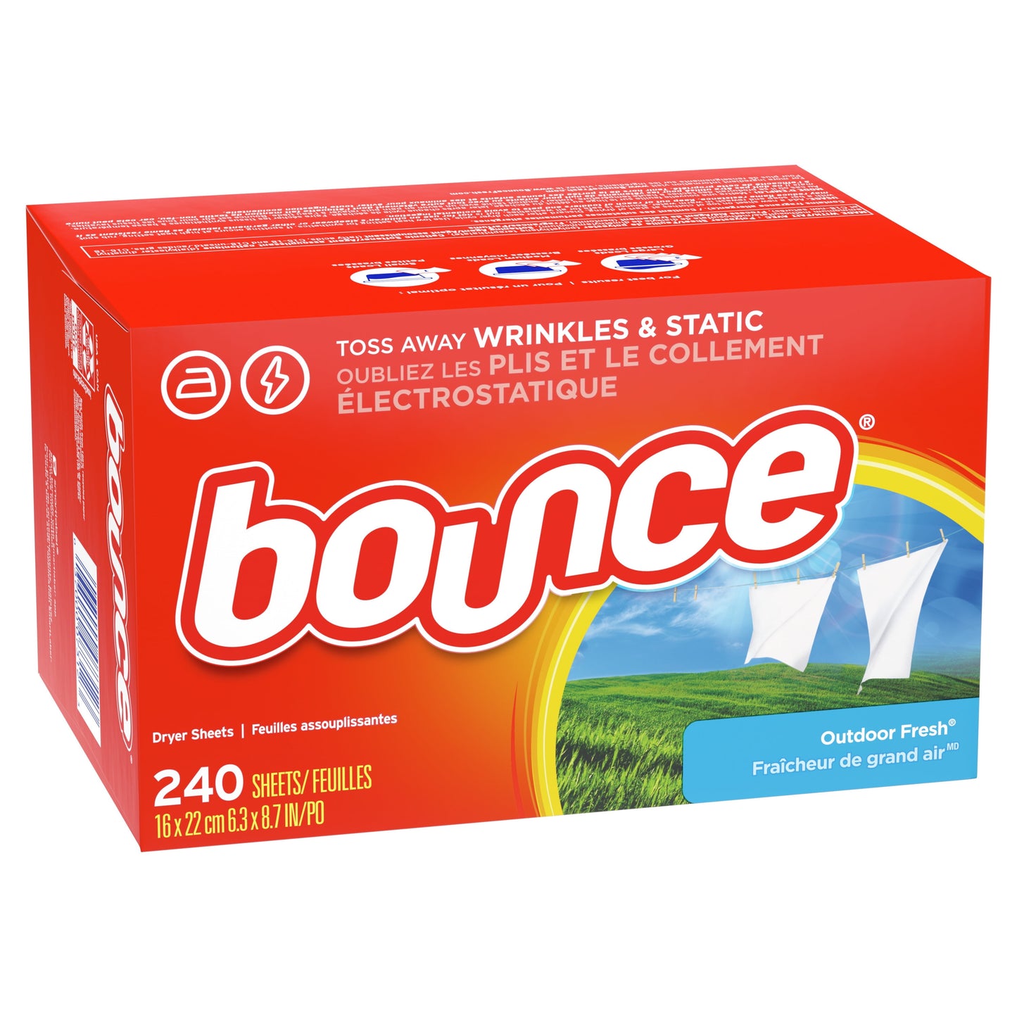 Bounce Fabric Softener Sheets, Outdoor Fresh, 240 Count