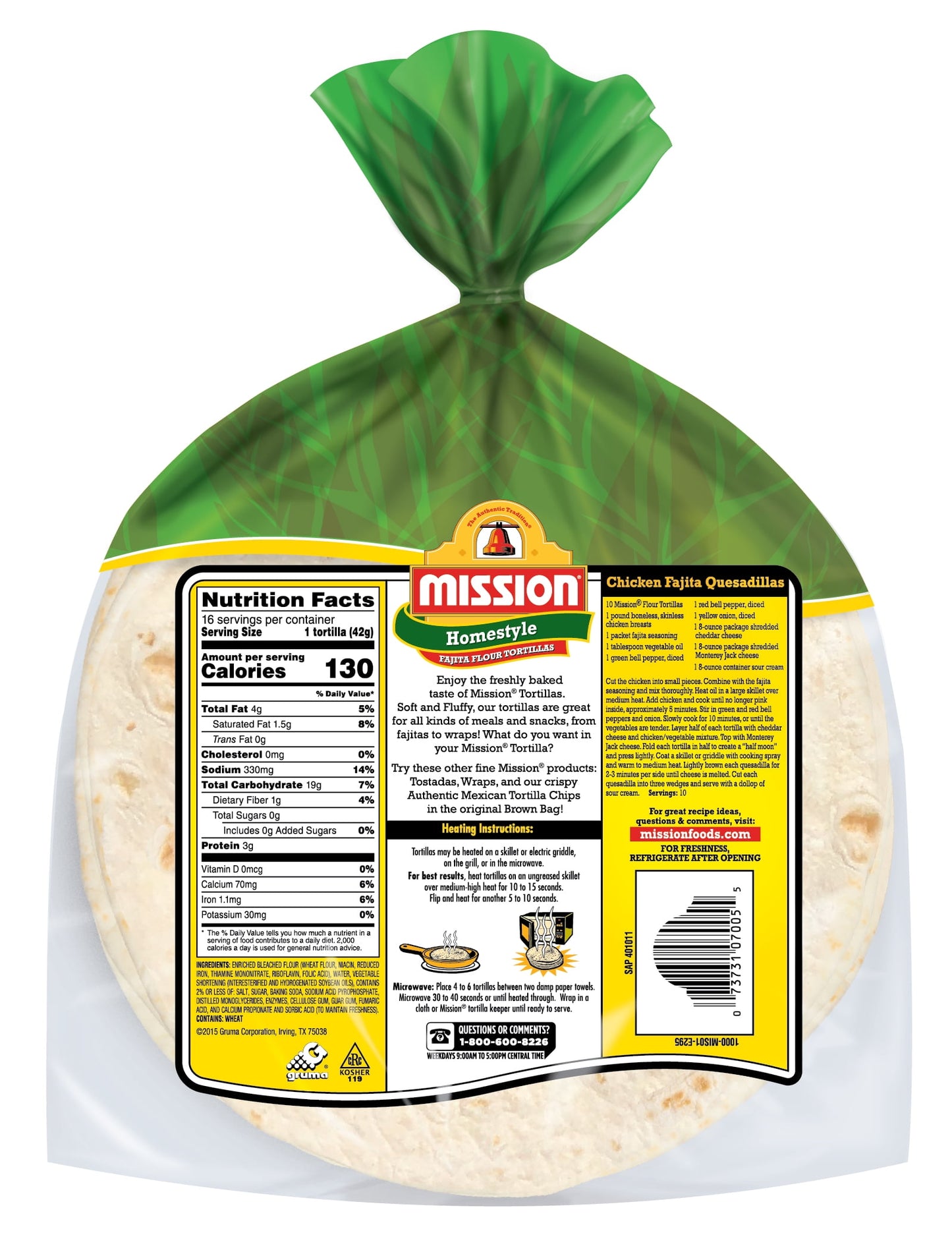 Mission Fajita Homestyle Flour Tortillas, 16 Count