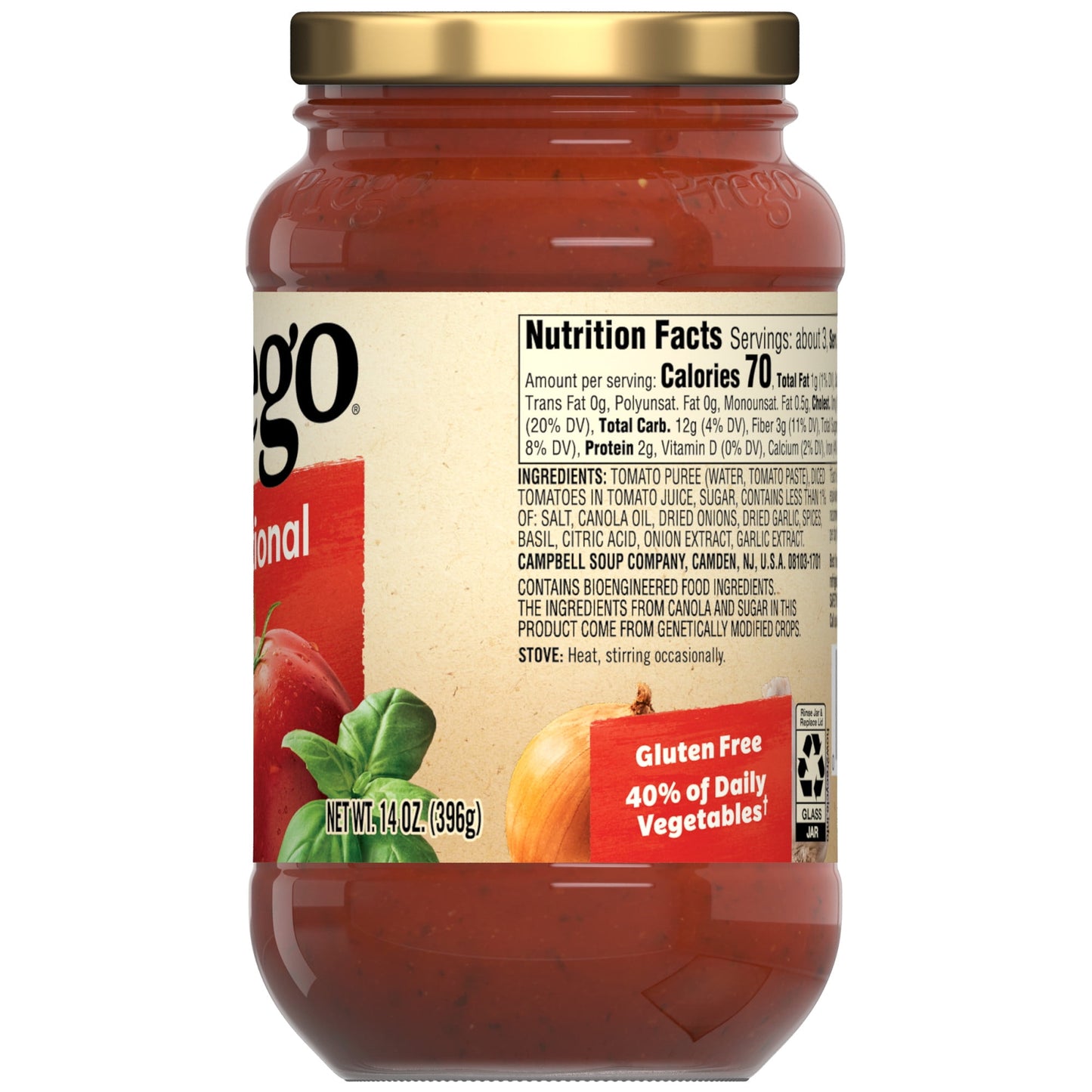 Prego Traditional Spaghetti Sauce 14 oz Jar