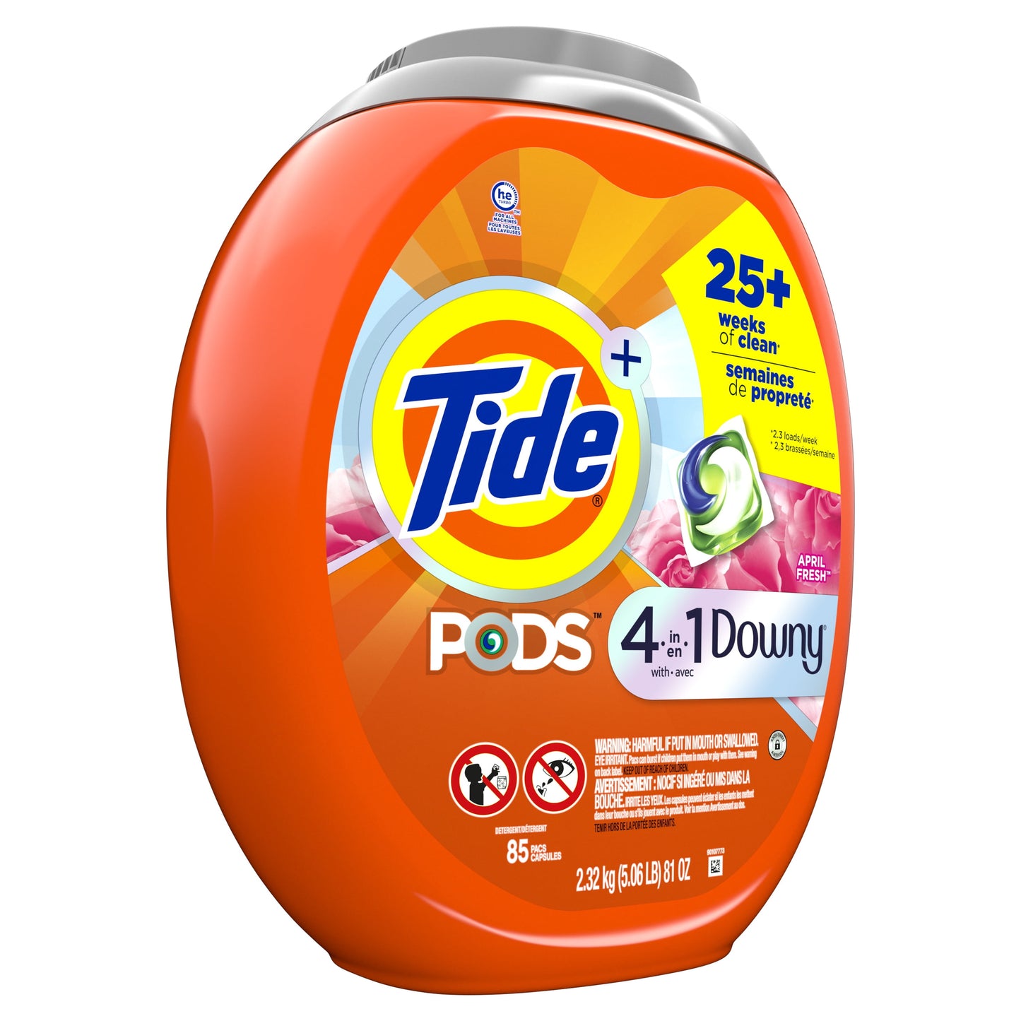 Tide Pods Laundry Detergent Soap Packs with Downy, April Fresh, 85 Ct