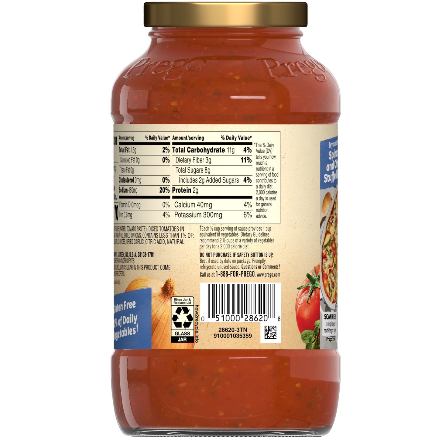 Prego Chunky Roasted Garlic and Herb Spaghetti Sauce, 23.75 oz Jar