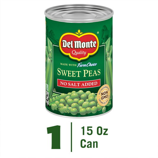 Del Monte No Salt Added Sweet Peas, 15 oz Can
