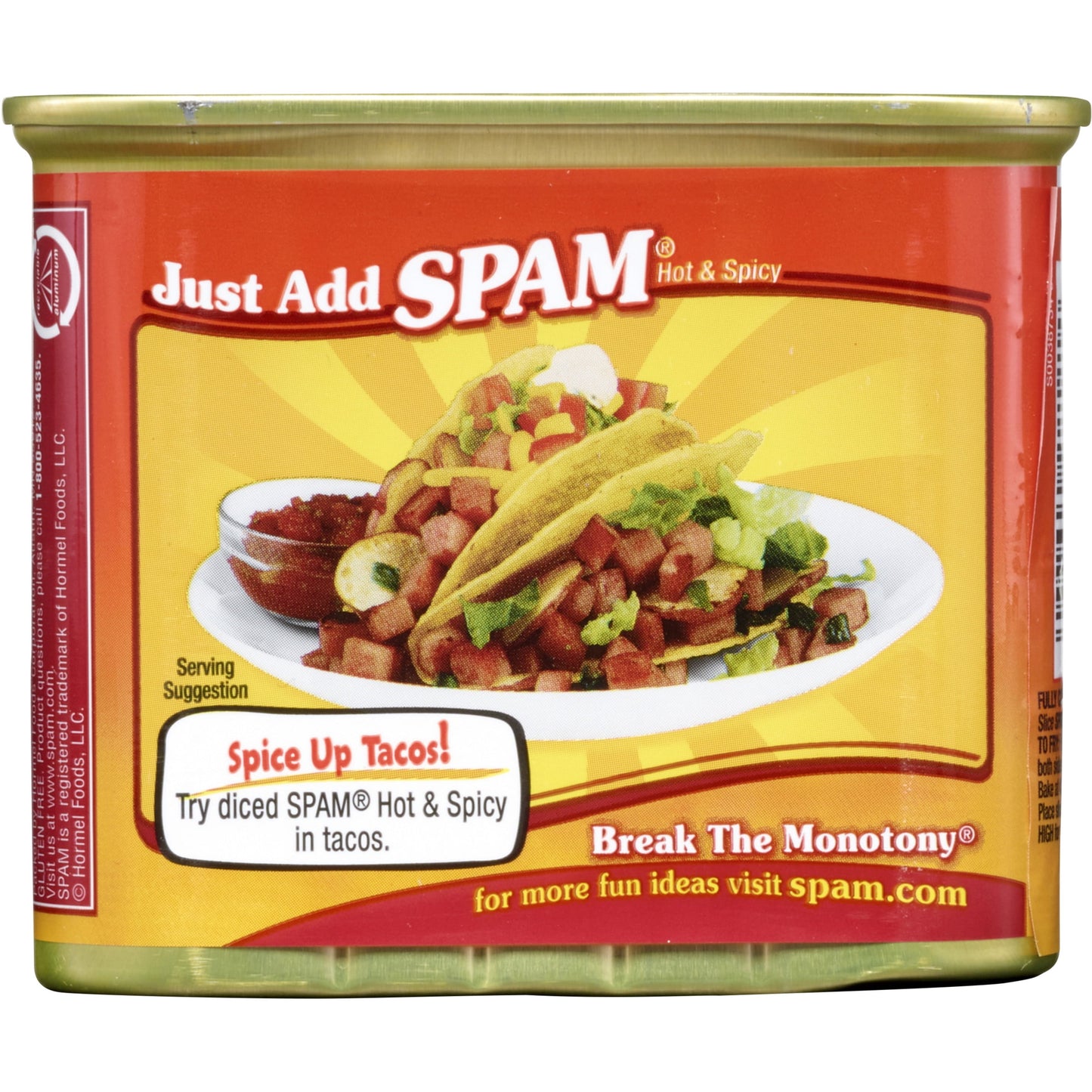 SPAM Hot & Spicy, 7 g of protein, 12 oz Aluminum Can