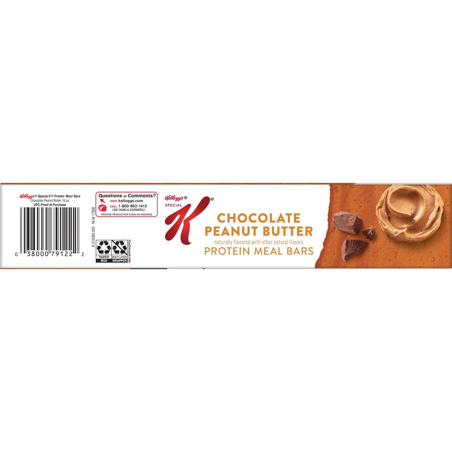 Kellogg's Special K Chocolate Peanut Butter Chewy Protein Meal Bars, Ready-to-Eat, 19 oz, 12 Count