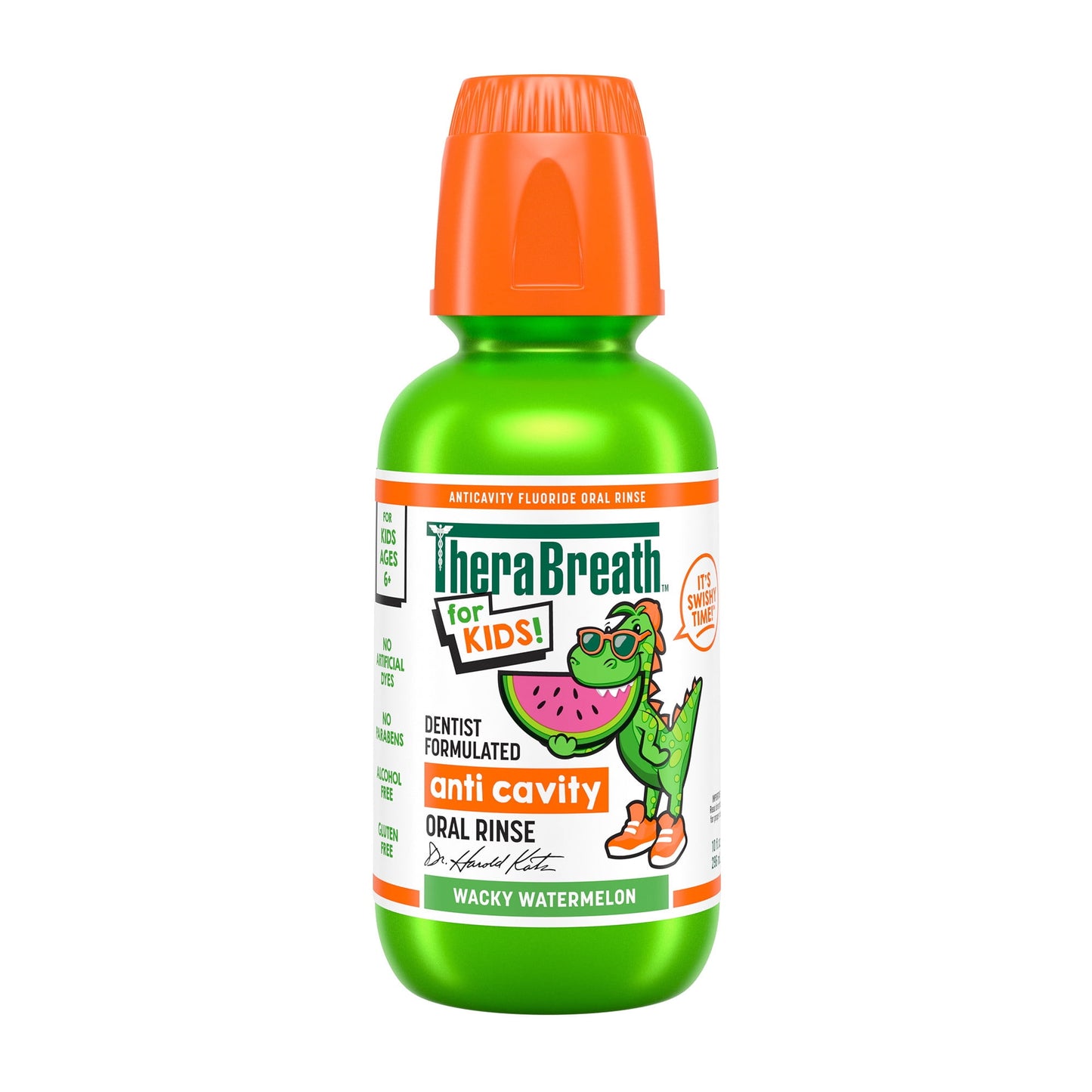 TheraBreath Kids Mouthwash with Fluoride, Organic Wacky Watermelon, Anticavity, 10 fl oz