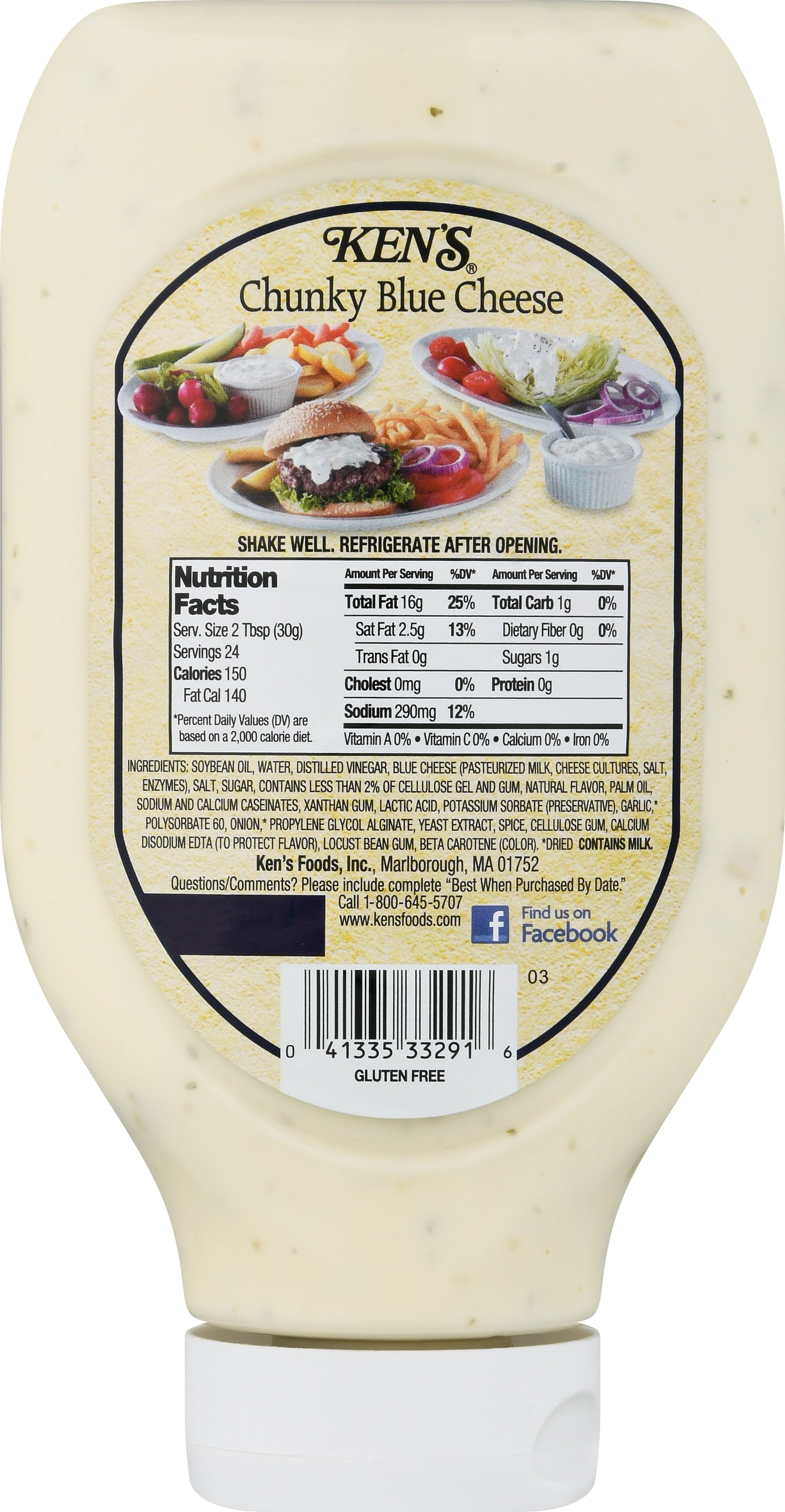 Ken's Steak House Chunky Blue Cheese Dressing, Topping & Spread 24 fl oz