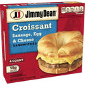 Jimmy Dean Sausage, Egg & Cheese Croissant Sandwiches, 18 oz, 4 Ct (Frozen)