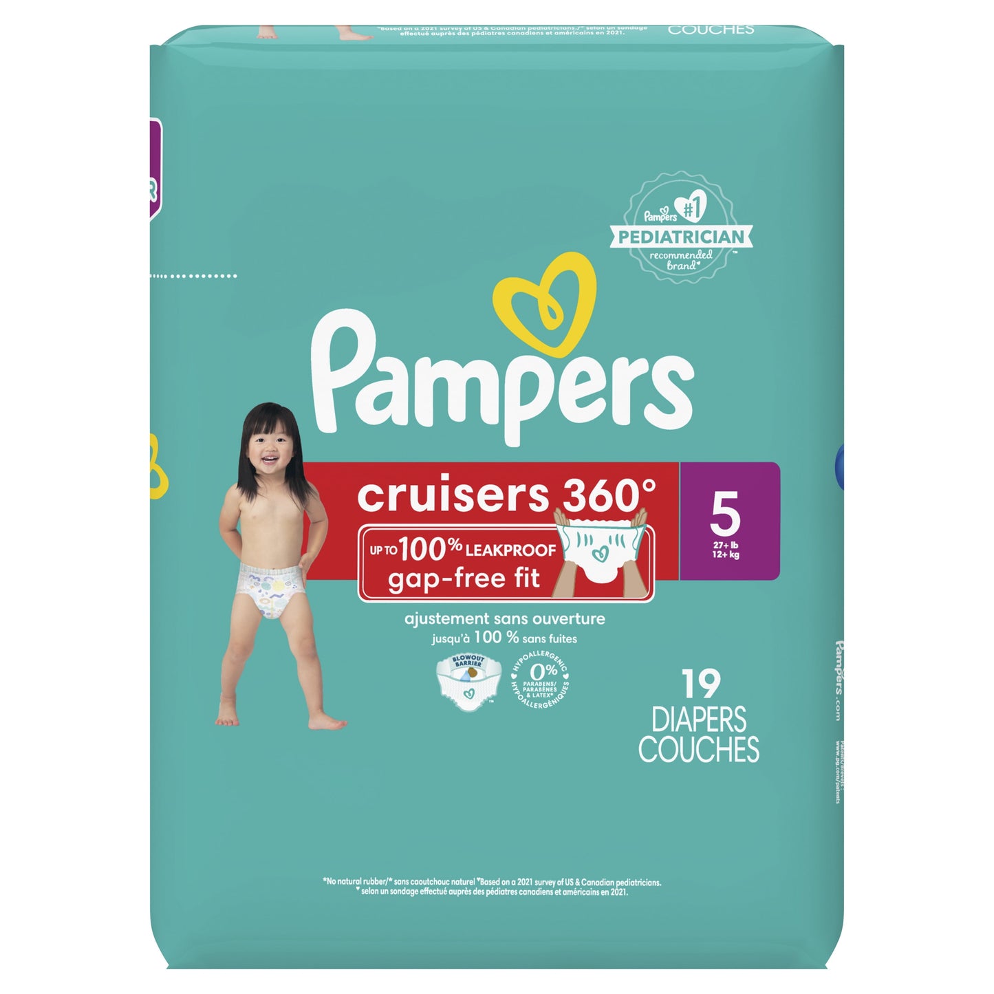 Pampers Cruisers Diapers 360 Size 5, 19 Count