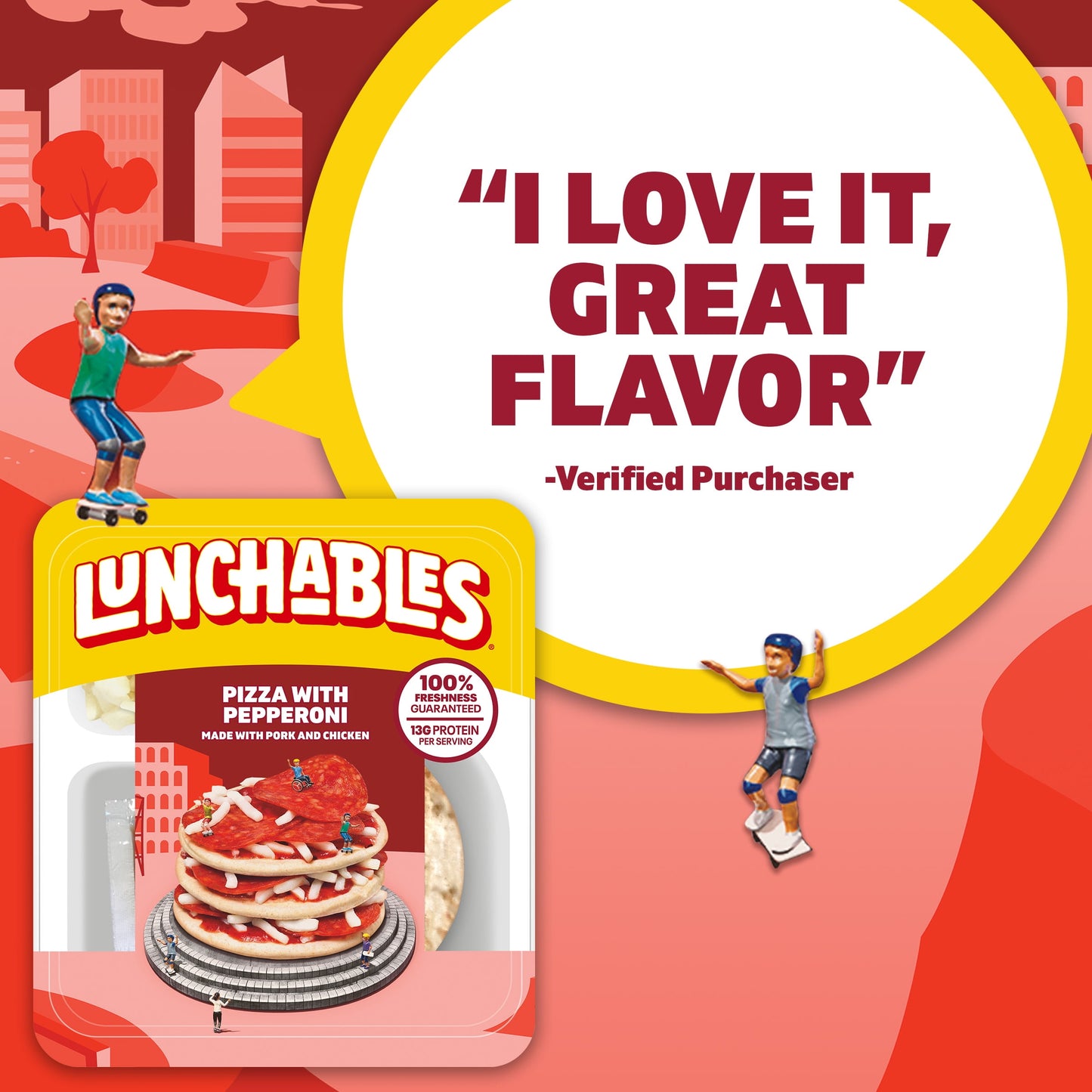 Lunchables Pizza with Pepperoni Kids Lunch Snack, 4.3 oz Tray