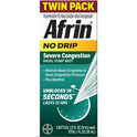 Afrin No Drip Severe Congestion Pump Mist Nasal Spray, 2-15 ml Bottles