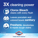 Clorox Bleach and Blue Toilet Bowl Cleaner Tablets, Rain Clean, 4 Count