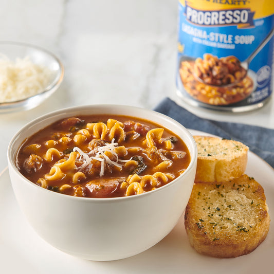 Progresso Rich & Hearty, Lasagna-Style Soup With Italian Sausage, Canned Soup, 18.5 oz.