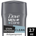 Dove Men+Care Stain Defense Long Lasting Antiperspirant Deodorant Stick, Clean, 2.7 oz