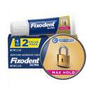 Fixodent Ultra Max Hold Secure Denture Adhesive 2.2oz, Twin Pack