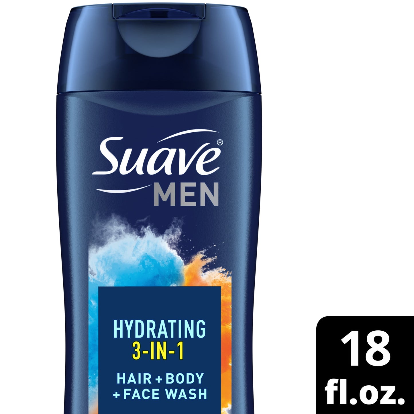 Suave Men 3 in 1 Mens Body Wash, Hair, Face and Body Wash, 18 oz