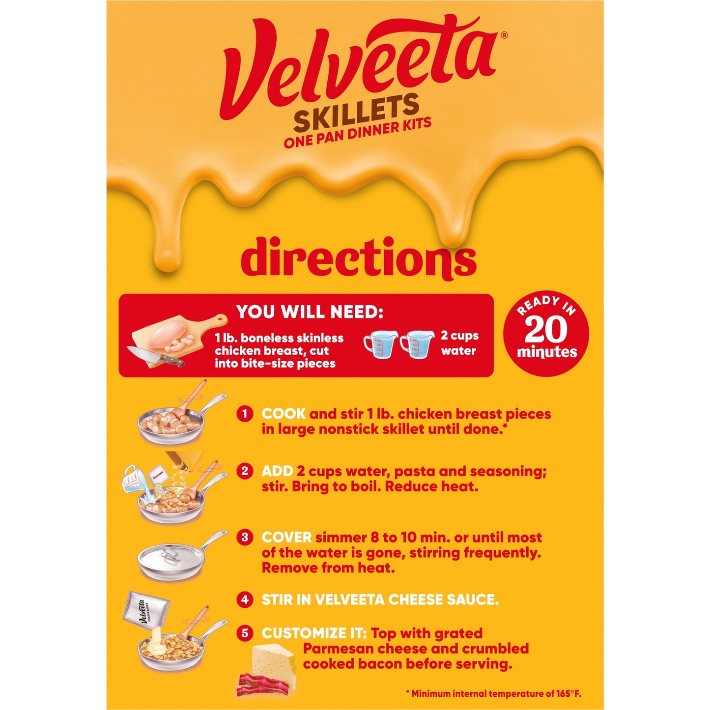 Velveeta Skillets Chicken Alfredo Dinner Kit, 12.5 oz Box