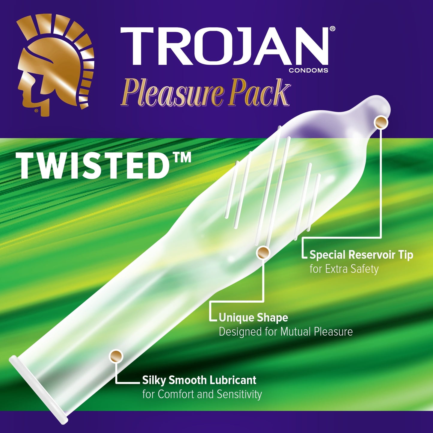 TROJAN Pleasure Variety Pack Lubricated Condoms, 12 Count, 1 Pack