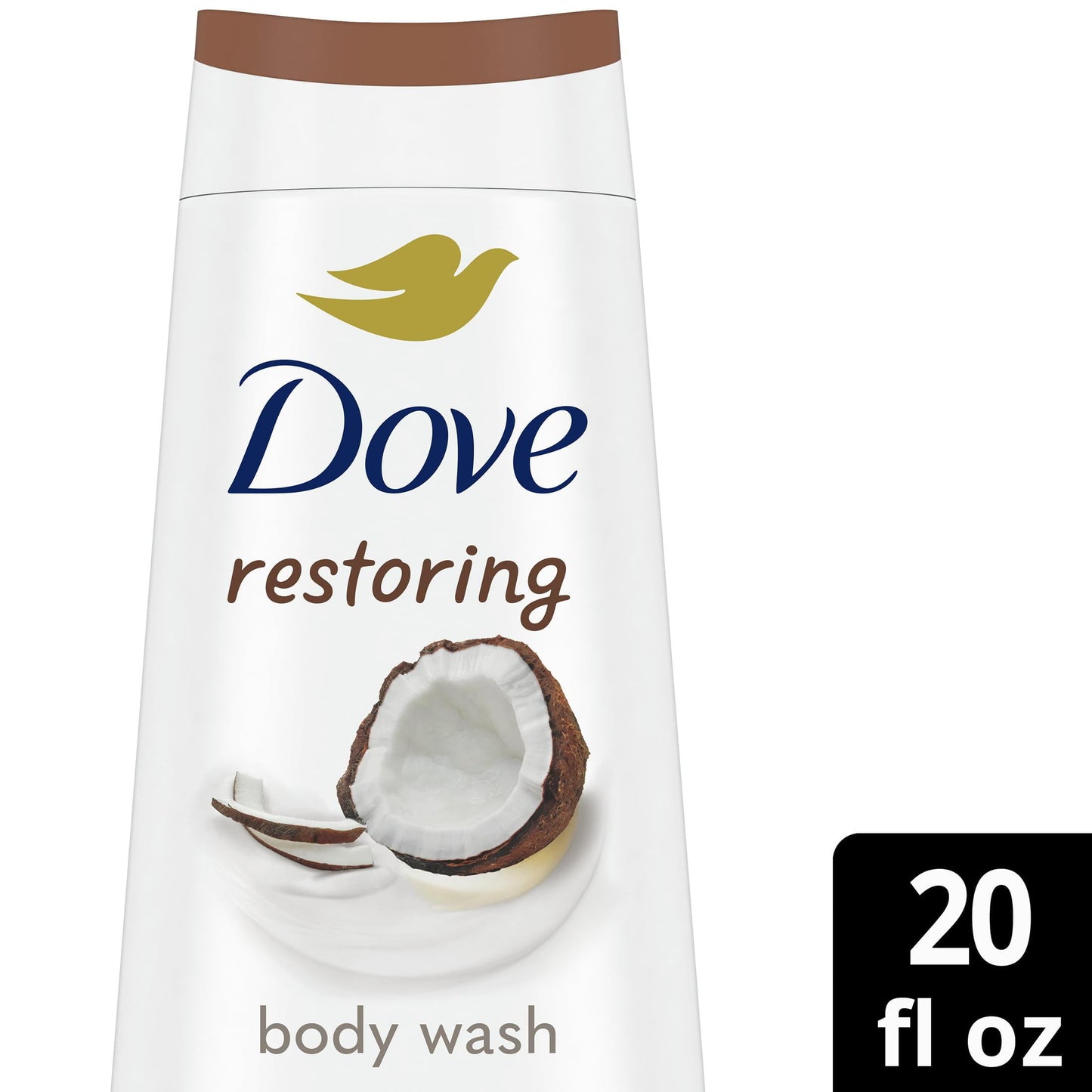 Dove Restoring Long Lasting Gentle Body Wash, Coconut and Cocoa Butter, 20 fl oz