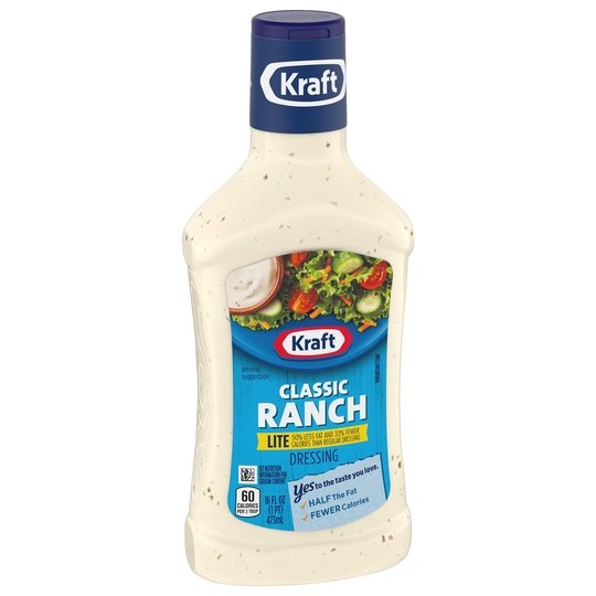 Kraft Classic Ranch Lite Salad Dressing, 16 fl oz Bottle