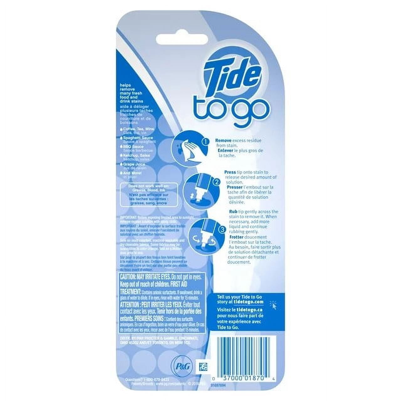 Tide To Go Instant Stain Remover Pen and Laundry Spot Cleaner, Travel and Pocket Size Stain Stick, 0.33 fl oz