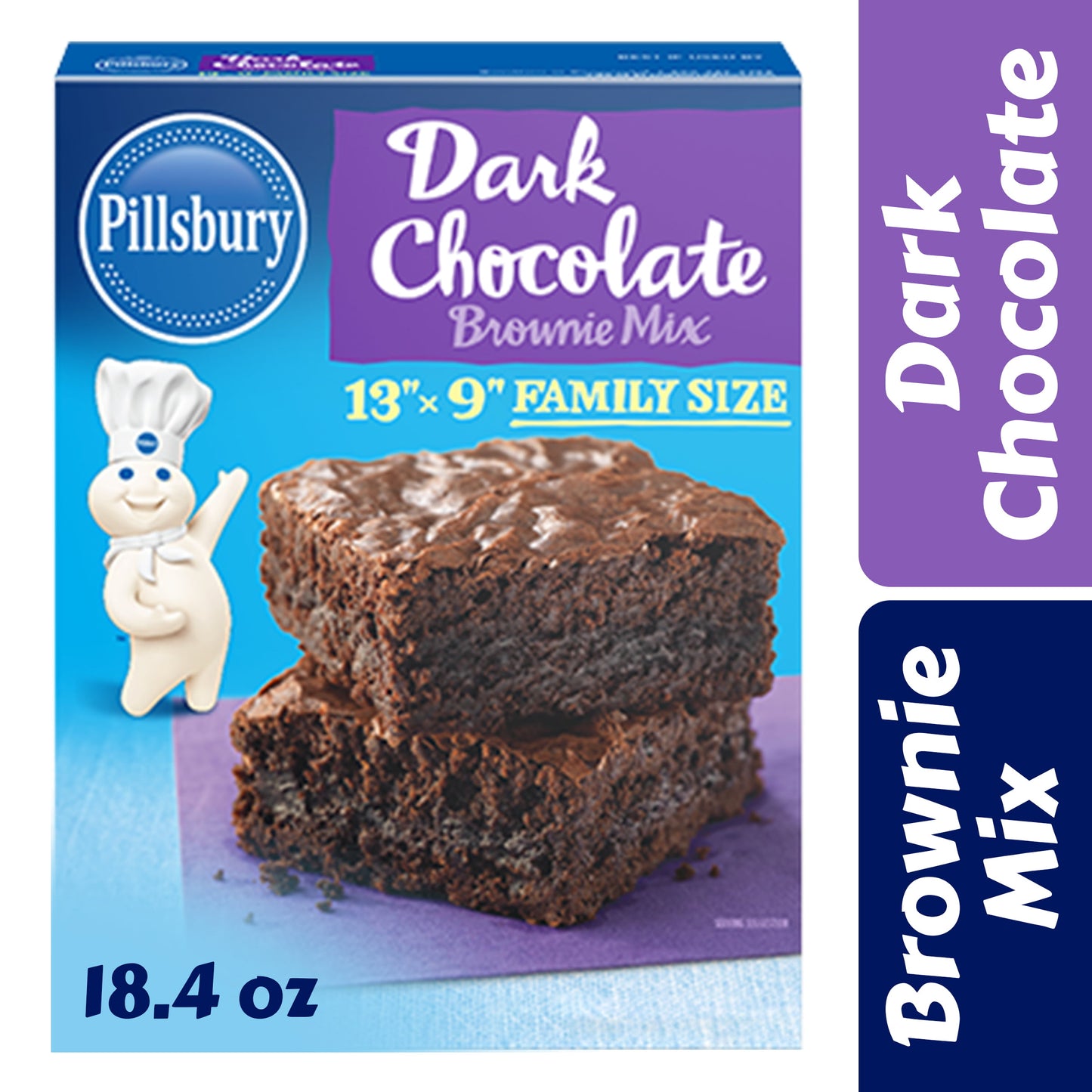 Pillsbury Family Size Dark Chocolate Brownie Mix, 18.4 oz Box