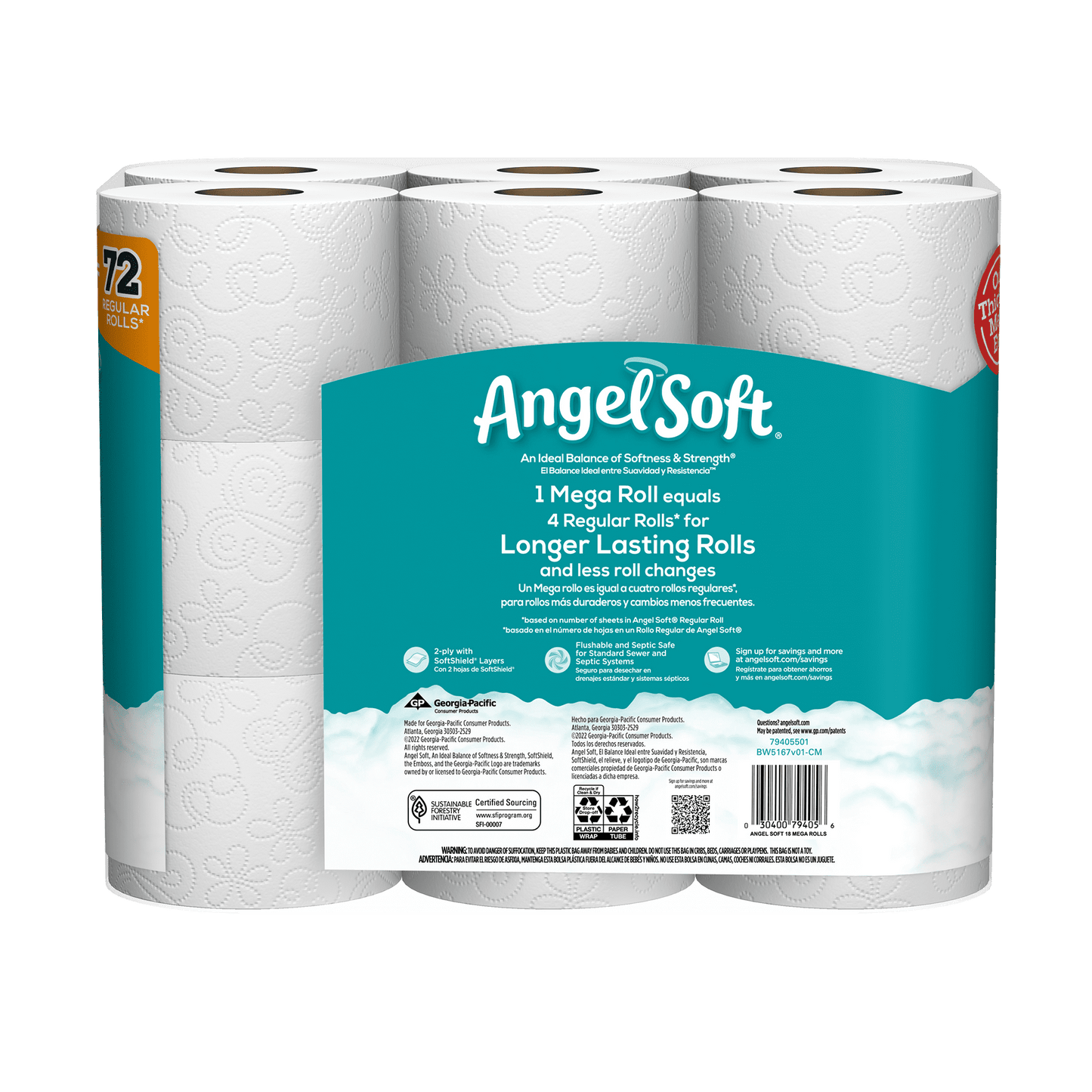 Angel Soft Toilet Paper, 18 Mega Rolls