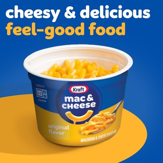 Kraft Original Mac N Cheese Macaroni and Cheese Cups Easy Microwavable Dinner, 4 ct Pack, 2.05 oz Cups