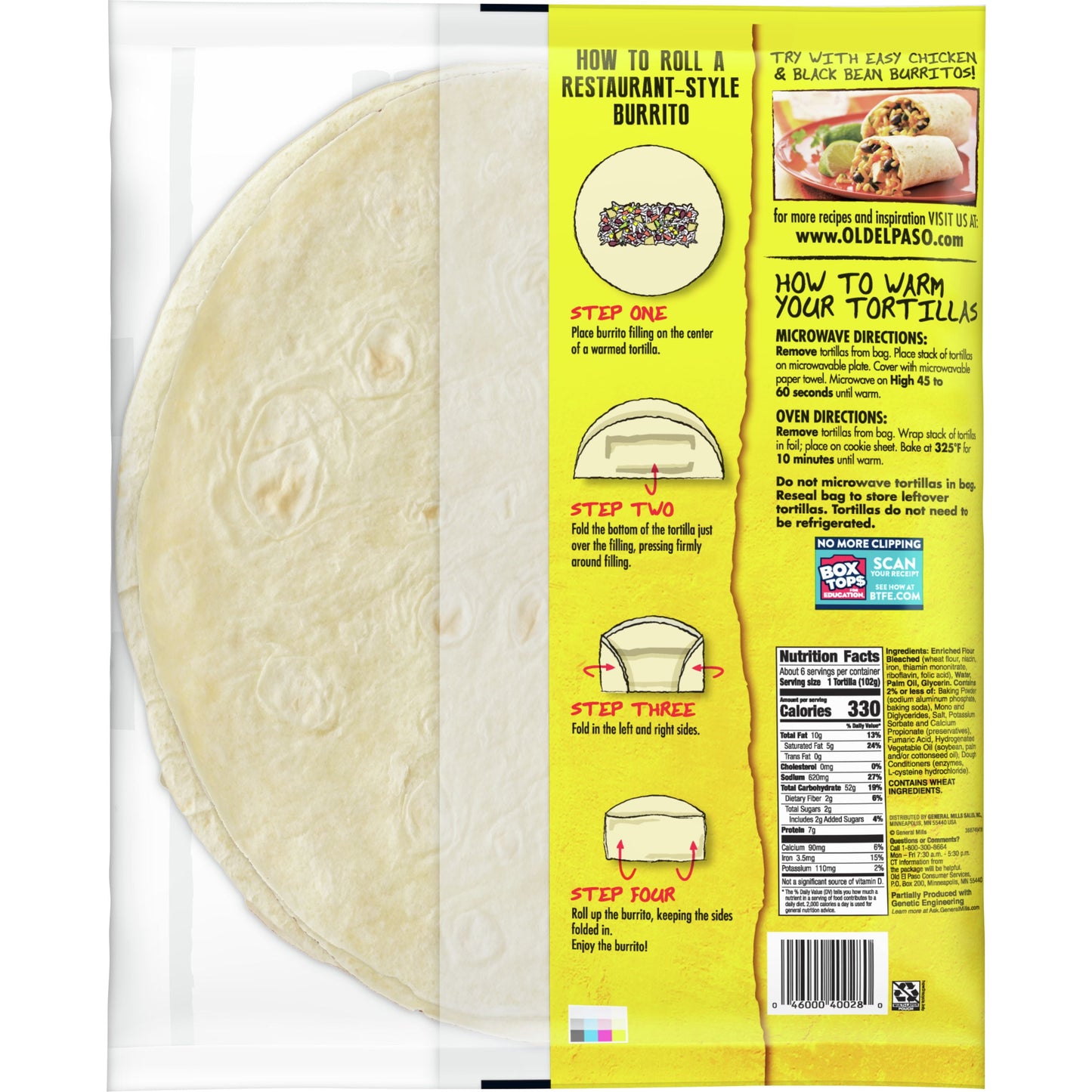 Old El Paso Restaurant Style Grande Flour Tortillas, 6-Count