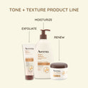 Aveeno Tone + Texture Renewing Hand and Body Lotion for Sensitive Skin, Fragrance Free, 18 oz