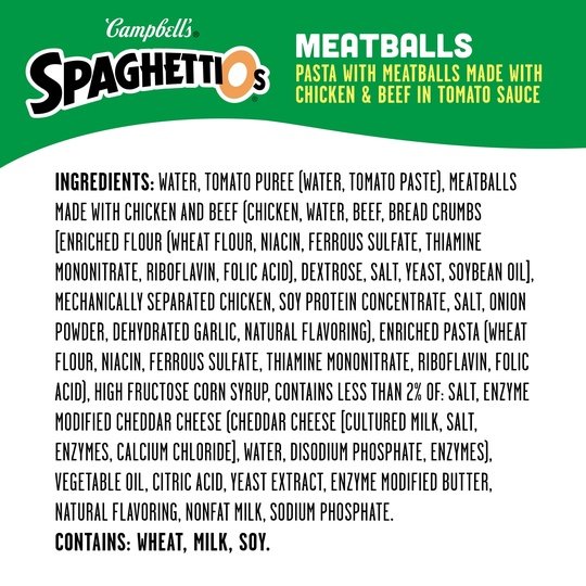 SpaghettiOs Canned Pasta with Meatballs, 22.2 oz Can