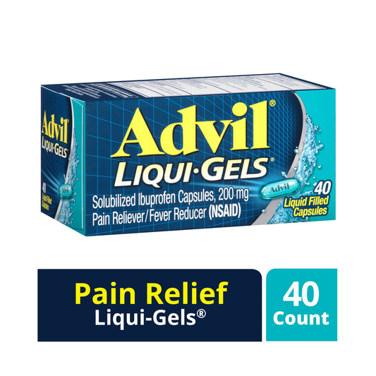 Advil Liqui-Gels Pain and Fever Relief Liquid Capsules, 200 Mg Ibuprofen, 40 Count