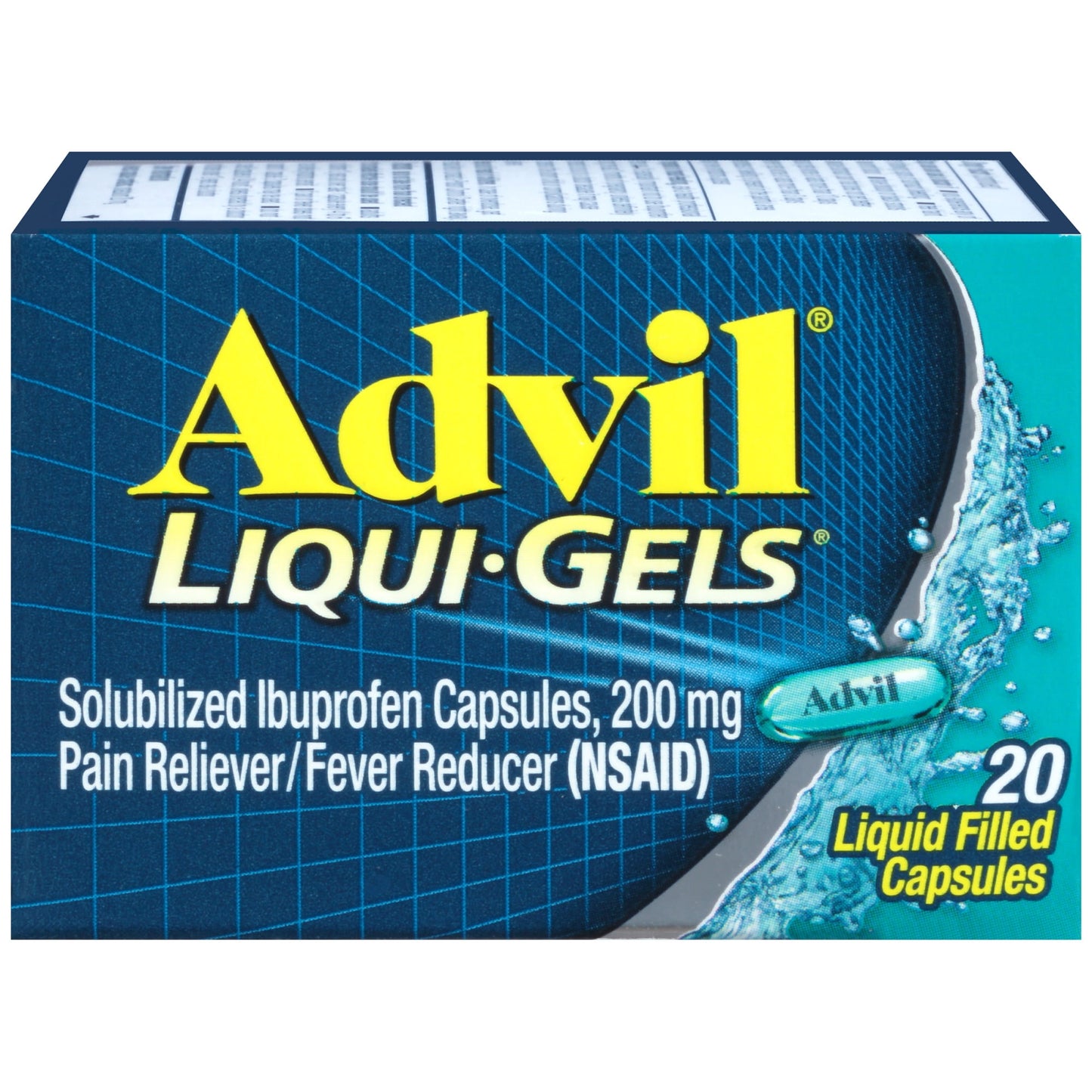 Advil Liqui-Gels Pain and Headache Reliever Ibuprofen, 200 Mg Liquid Filled Capsules, 20 Count