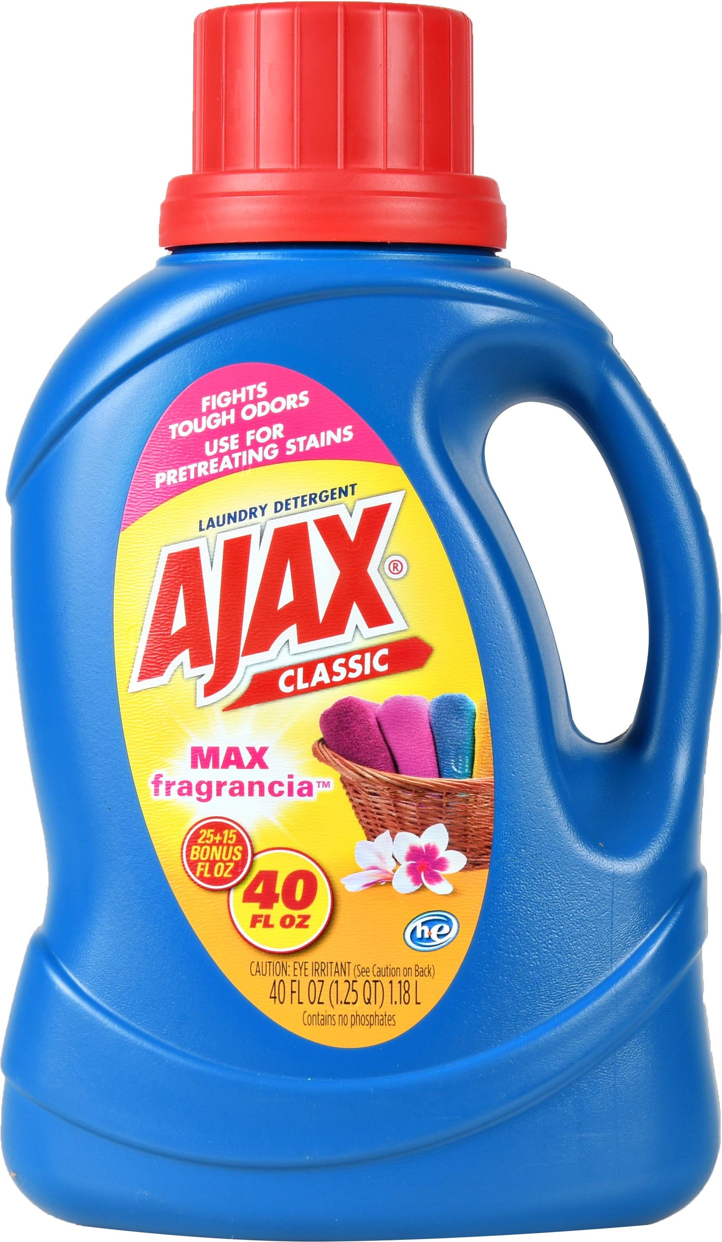 Ajax Liquid Max Fragrance Laundry Detergent, Original, 40 fl oz, 25 Loads, HE Compatible