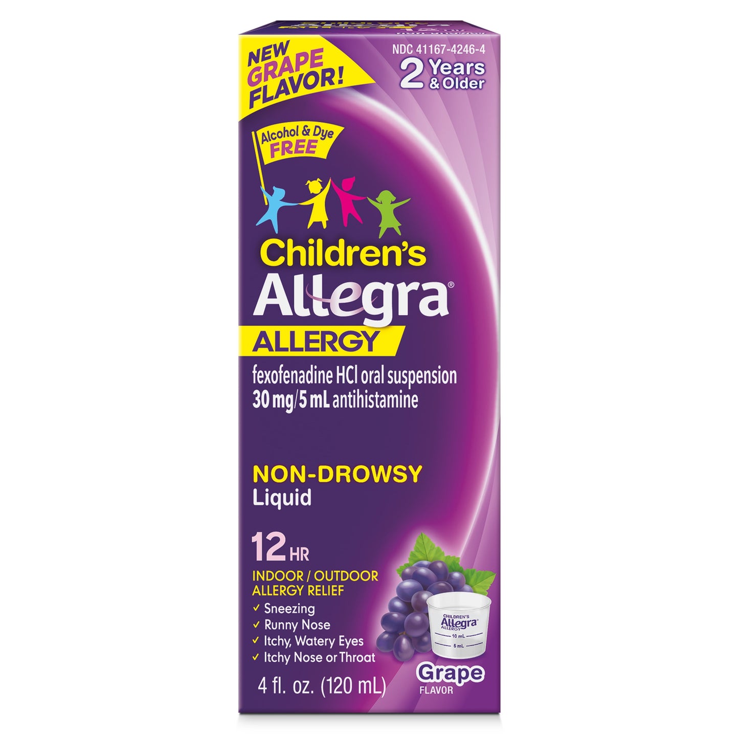 Allegra Children's 12 Hour Non-Drowsy Antihistamine Allergy Relief Medicine 30mg Grape Flavor Liquid 4oz