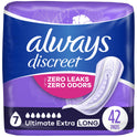 Always Discreet Incontinence Pads, Ultimate Extra Protect Absorbency, Regular Length, 42 CT