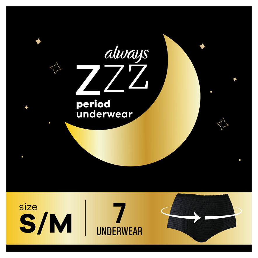 Always ZZZ Overnight Disposable Period Underwear Size Large - 2 Count