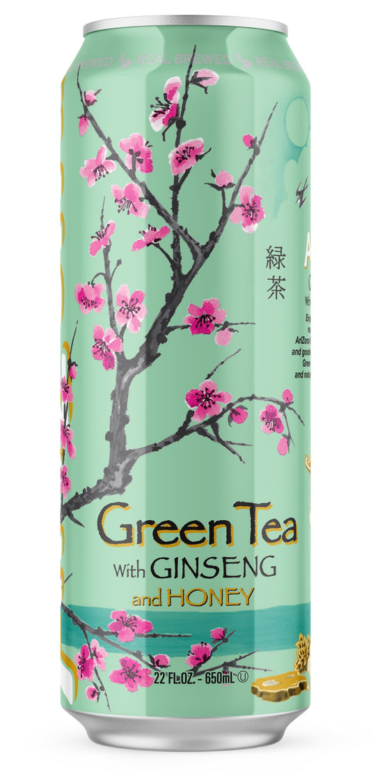 Arizona Green Tea with Ginseng and Honey - 22 fluid ounce aluminum cans