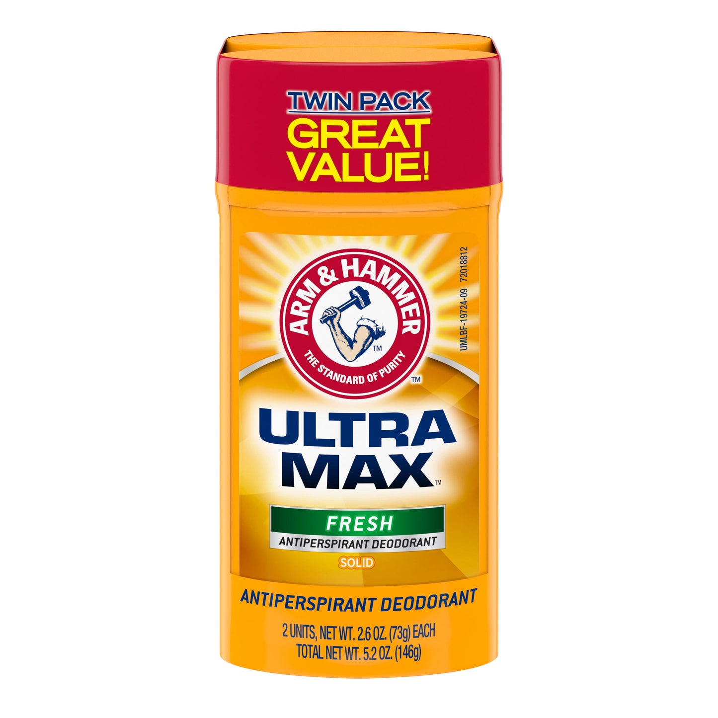 Arm & Hammer ULTRA MAX Deodorant- Fresh-  Solid - 2.6oz- Twin Pack (Pack of two)