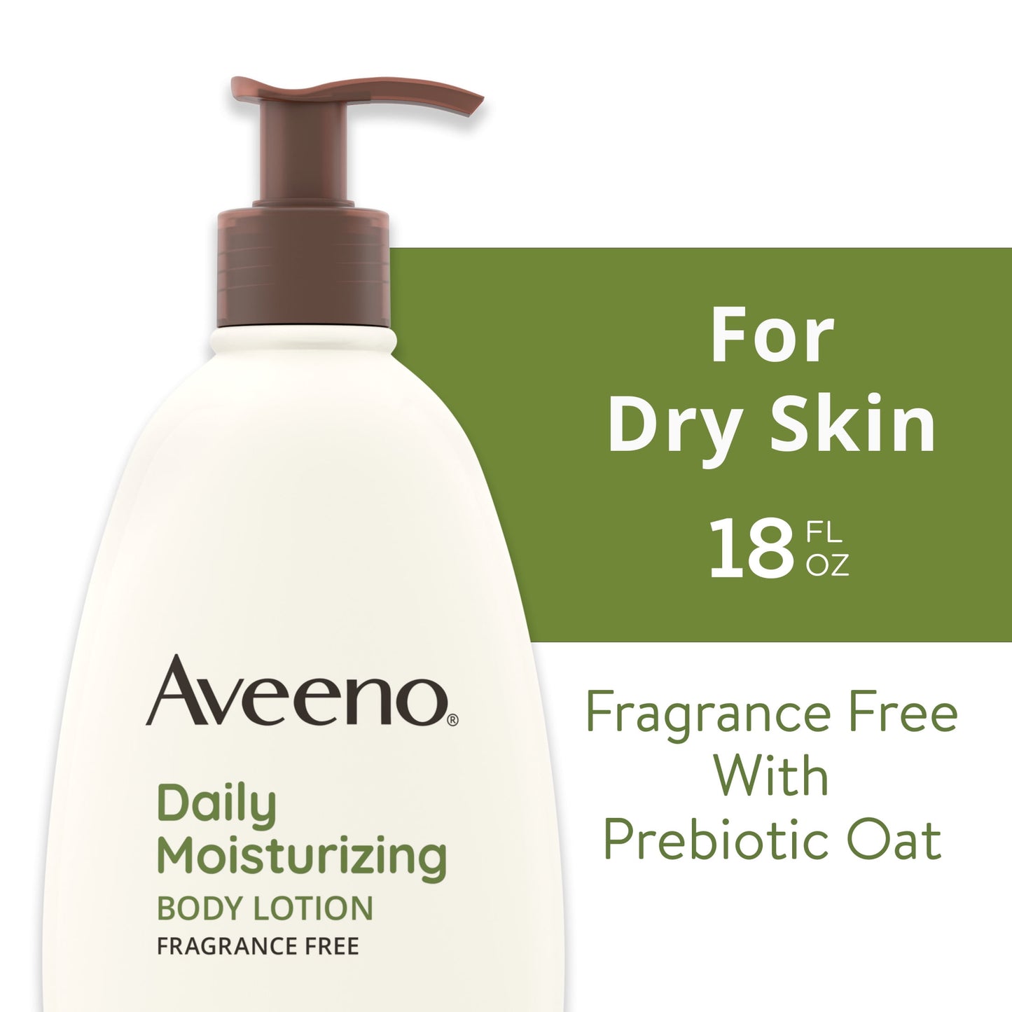 Aveeno Daily Moisturizing Body Lotion and Facial Moisturizer for Face, Body and Dry Skin, 18 oz