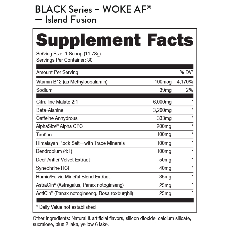 Bucked Up Woke AF Black 30 Servings