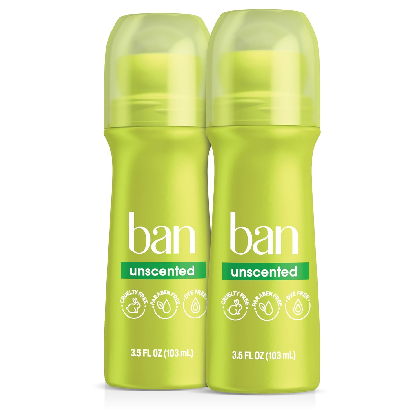 Ban Original Unscented 24-hour Invisible Antiperspirant, Roll-on Deodorant, 3.5oz (2-pack)