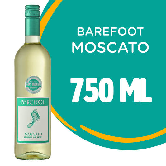 Barefoot Cellars Moscato White Wine, California, 750ml Glass Bottle