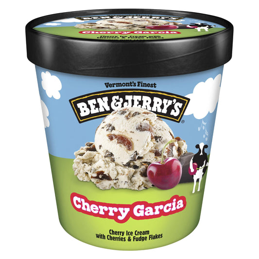 Ben & Jerry's Cherry Garcia and Fudge Flakes Ice Cream, 16 oz