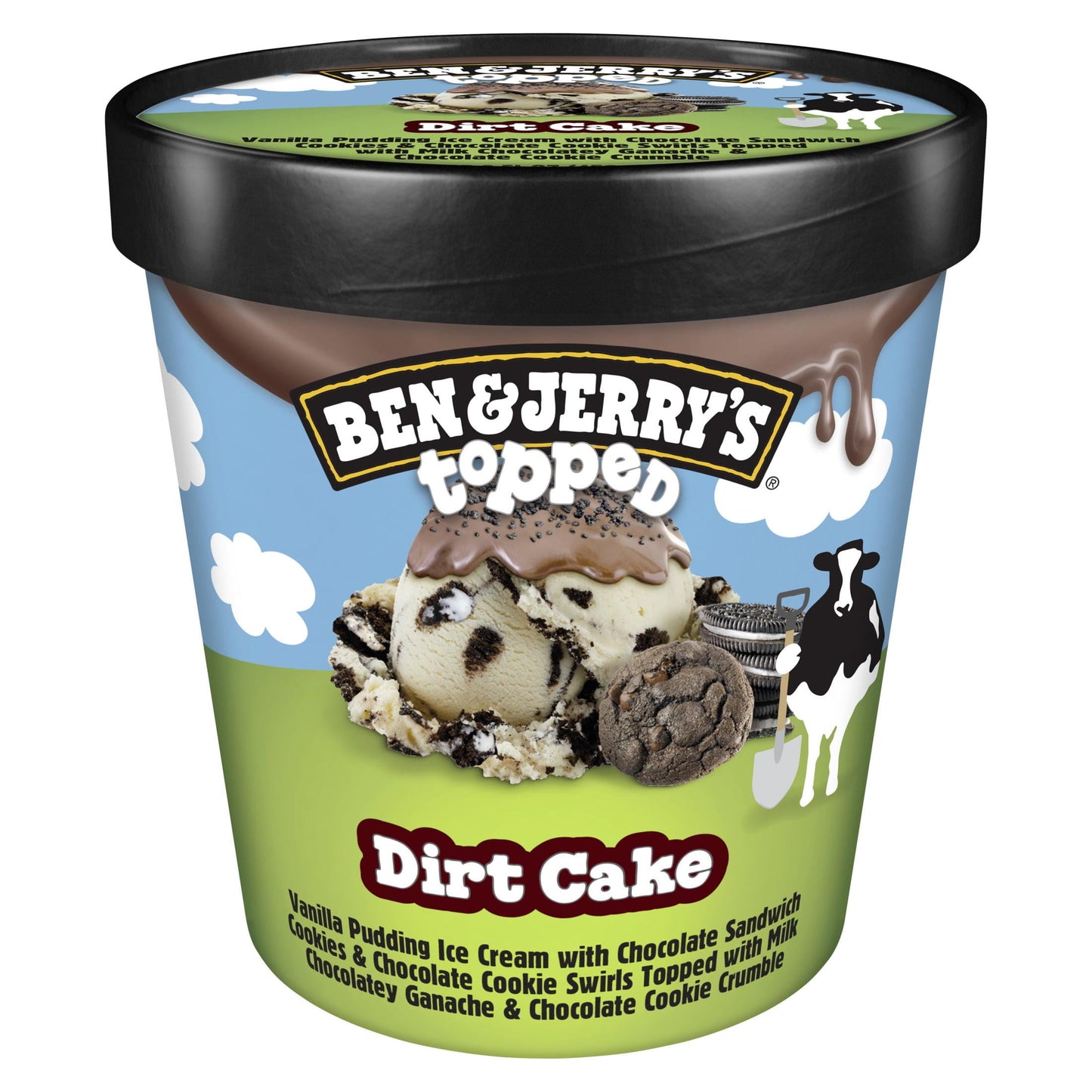 Ben & Jerry's top Dirt Cake Ice Cream, 15.2 oz