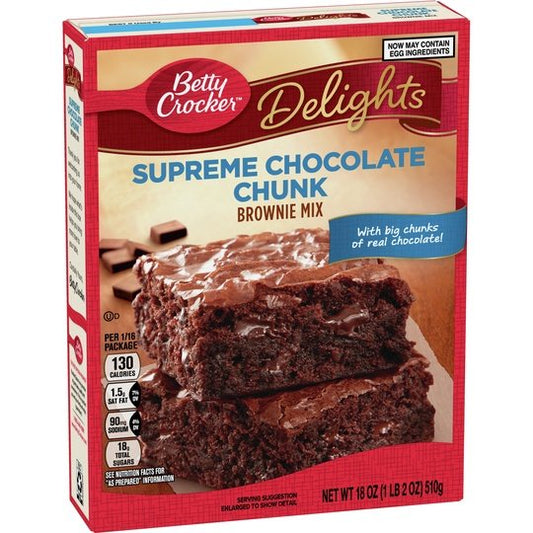 Betty Crocker Delights Supreme Chocolate Chunk Brownie Mix, 18 oz.